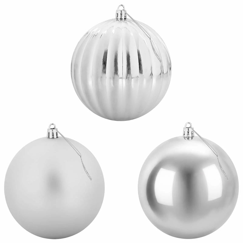 Christmas Ball Set XXL 3 pcs Silver �� 25 cm Plastic