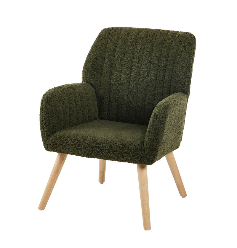 Oikiture Armchair Lounge Sofa Chair Sherpa Accent Couch Green