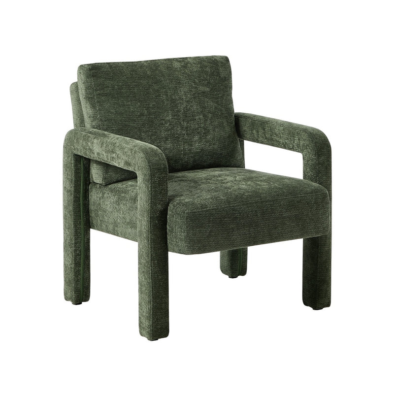 Oikiture Armchair Velvet Chairs 1 Seater Lounge Sofa Chair Beige