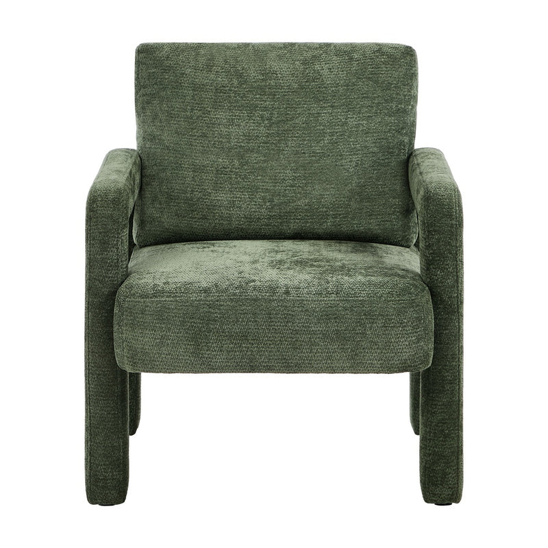 Oikiture Armchair Velvet Chairs 1 Seater Lounge Sofa Chair Beige