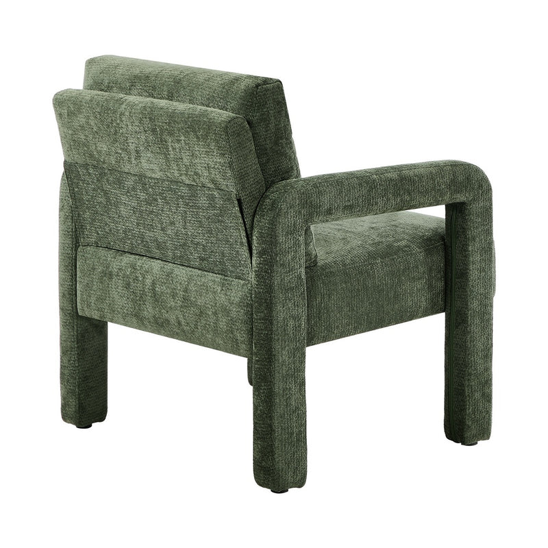 Oikiture Armchair Velvet Chairs 1 Seater Lounge Sofa Chair Beige