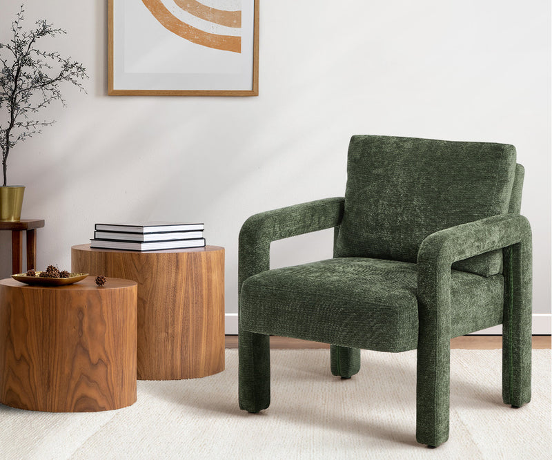 Oikiture Armchair Velvet Chairs 1 Seater Lounge Sofa Chair Beige