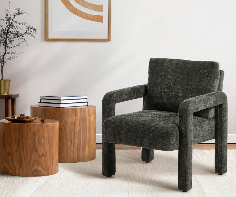 Oikiture Armchair Velvet Chairs 1 Seater Lounge Sofa Chair Green