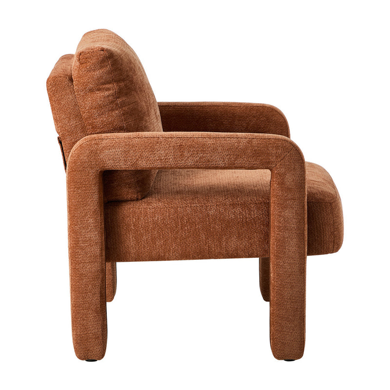 Oikiture 2x Armchair Velvet  Chairs 1 Seater Lounge Sofa Chair Orange