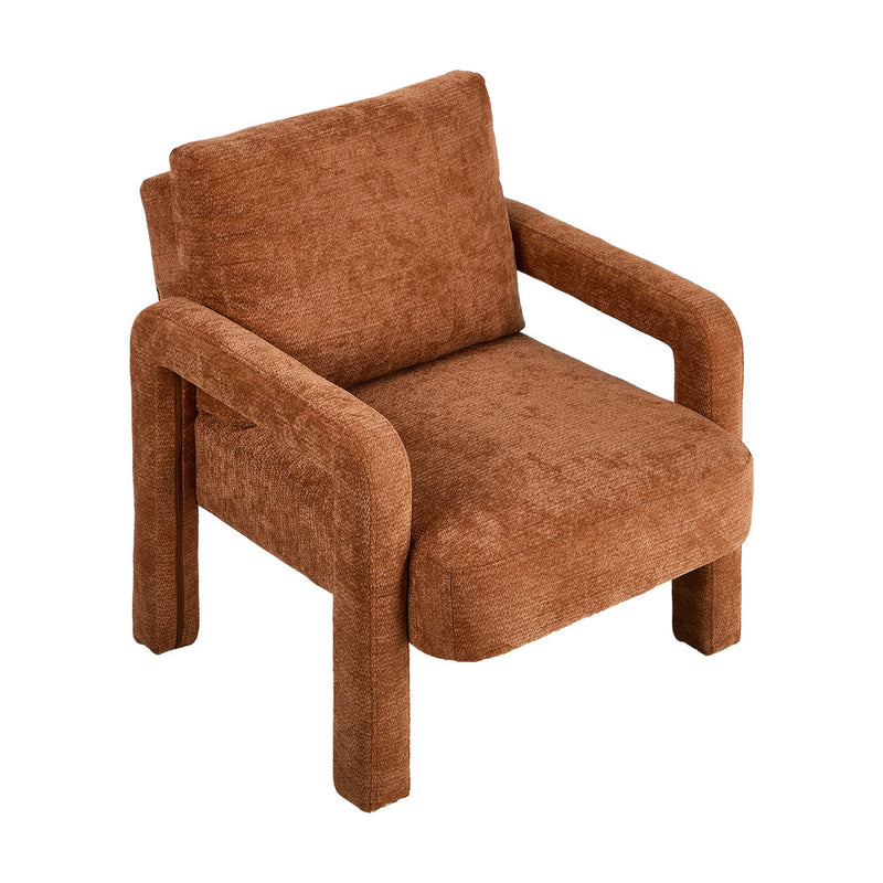 Oikiture 2x Armchair Velvet  Chairs 1 Seater Lounge Sofa Chair Orange