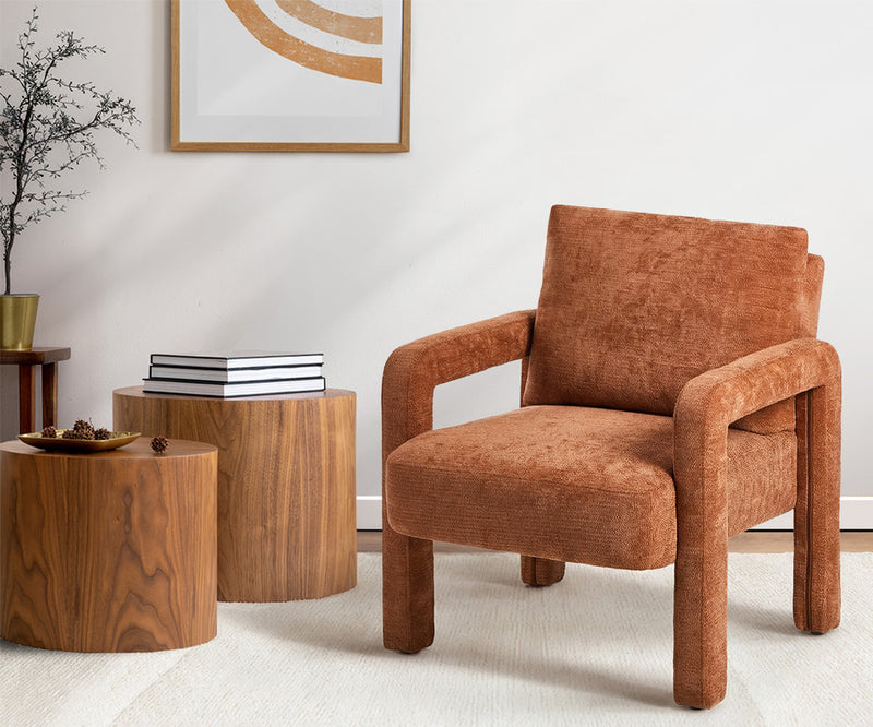 Oikiture 2x Armchair Velvet  Chairs 1 Seater Lounge Sofa Chair Orange