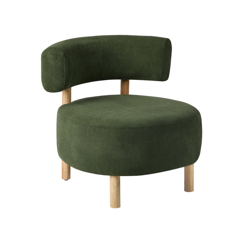 Oikiture Wooden Armchair Lounge Chair Velvet Accent Armchairs Green