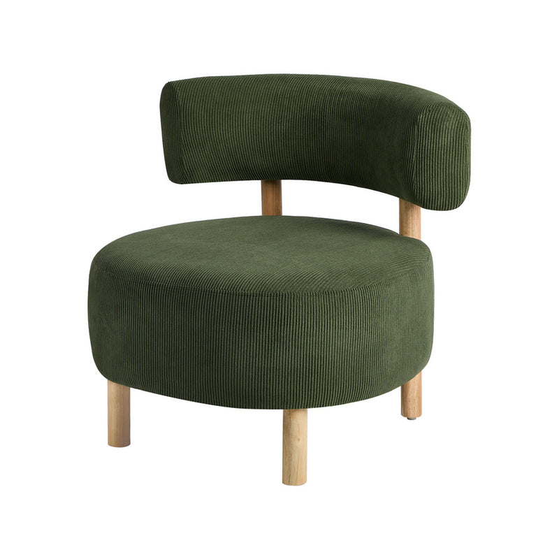 Oikiture Wooden Armchair Lounge Chair Velvet Accent Armchairs Green
