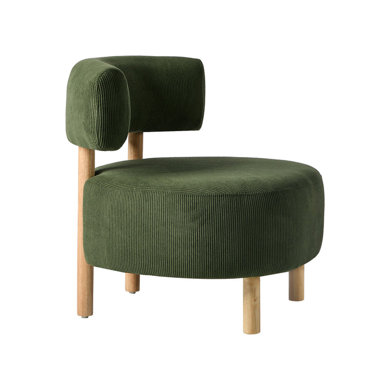 Oikiture Wooden Armchair Lounge Chair Velvet Accent Armchairs Green