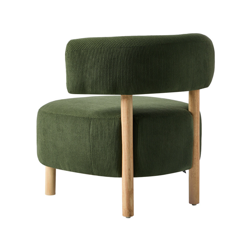 Oikiture Wooden Armchair Lounge Chair Velvet Accent Armchairs Green