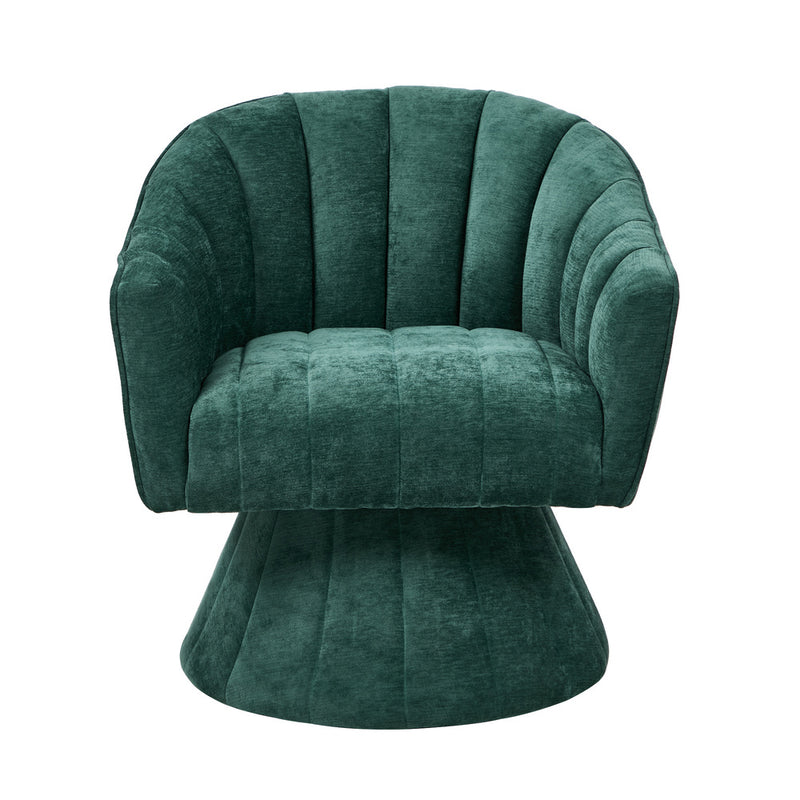 Oikiture Swivel Armchair Linen Fabric Lounge Chair Accent Chair Green