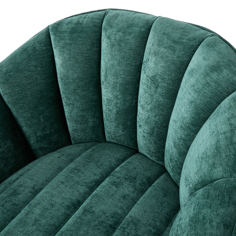 Oikiture Swivel Armchair Linen Fabric Lounge Chair Accent Chair Green