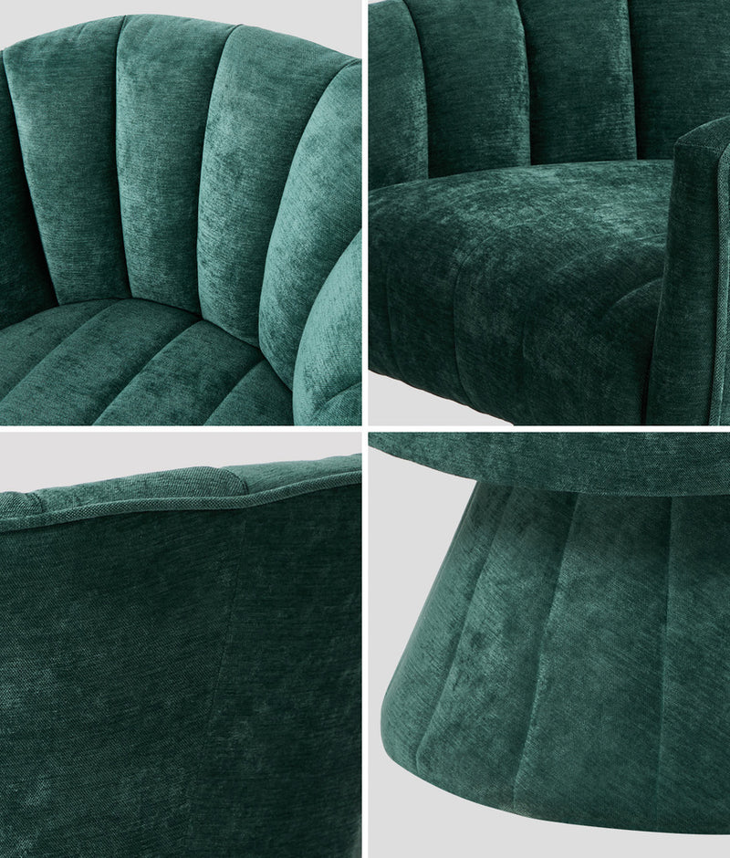 Oikiture Swivel Armchair Linen Fabric Lounge Chair Accent Chair Green