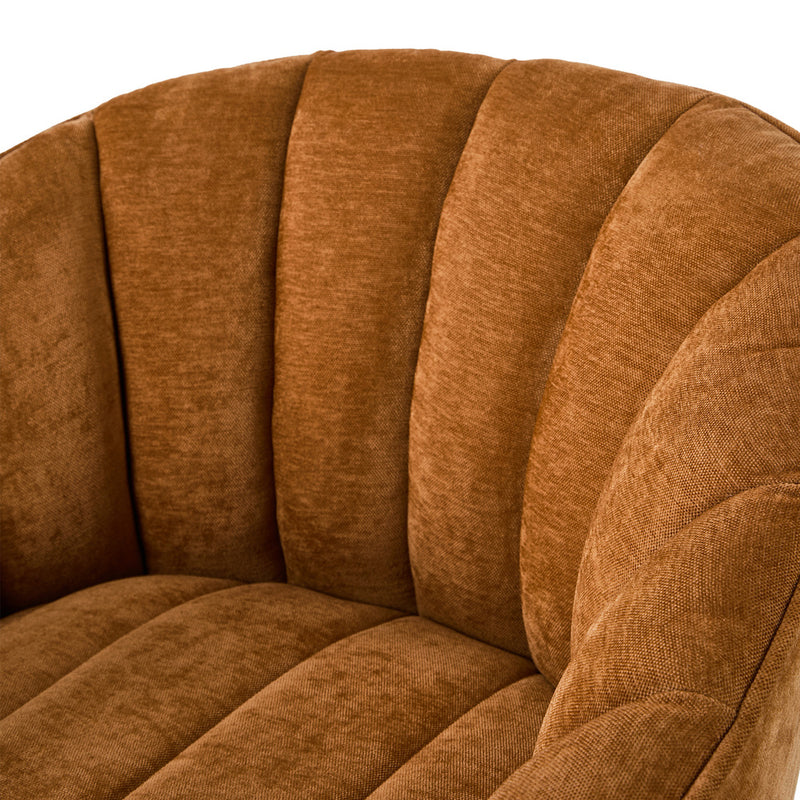Oikiture Swivel Armchair Linen Fabric Lounge Chair Accent Chair Orange