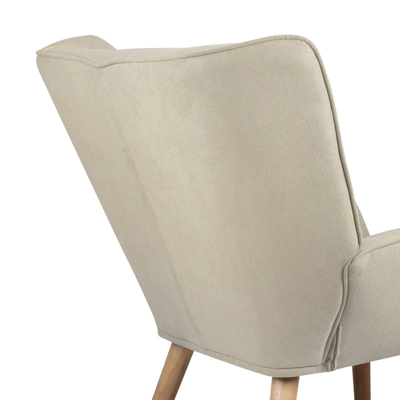 Oikiture Armchair Fabric Upholstered Tub Chair Beige