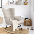 Oikiture Rocking Chair Nursing Armchair Velvet Accent Chairs Upholstered Beige