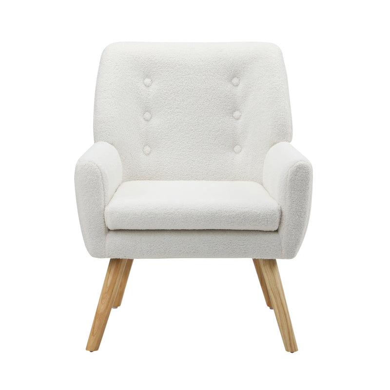 Oikiture Armchair Sherpa White
