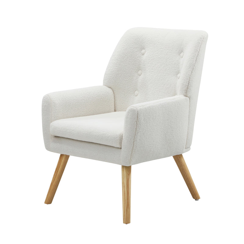 Oikiture Armchair Sherpa White