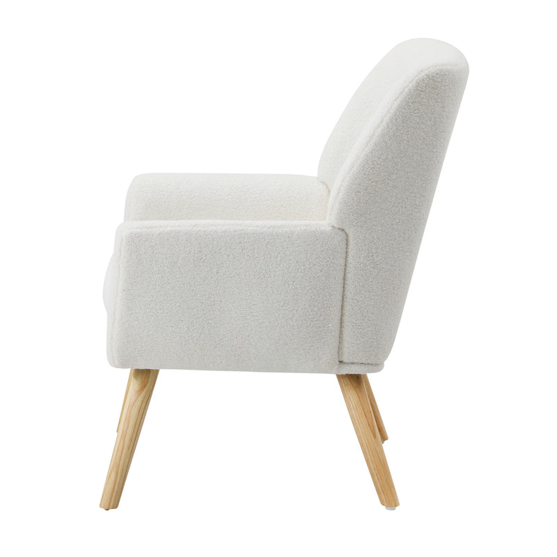 Oikiture Armchair Sherpa White