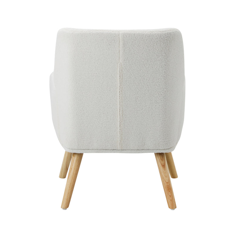 Oikiture Armchair Sherpa White