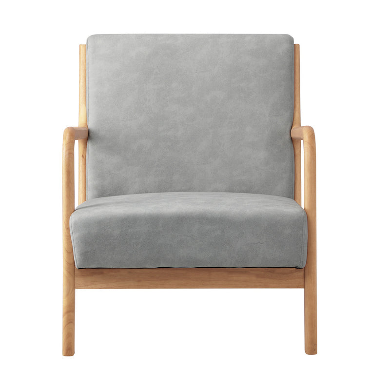 Oikiture Armchair Wood Couches Light Grey