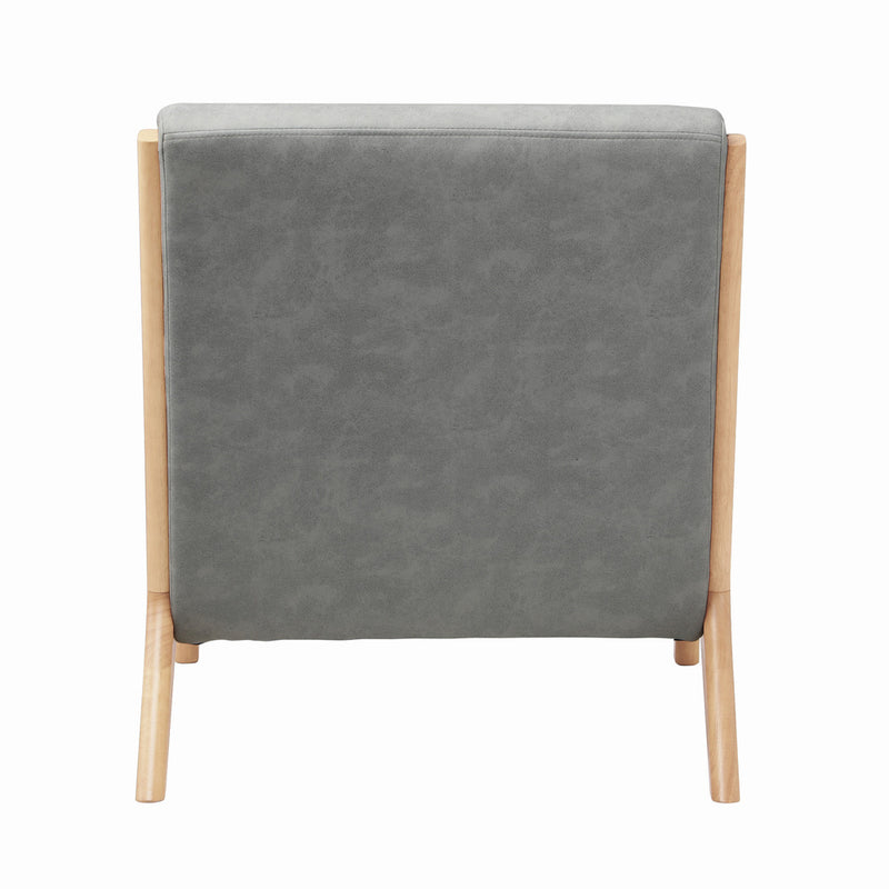 Oikiture Armchair Wood Couches Light Grey