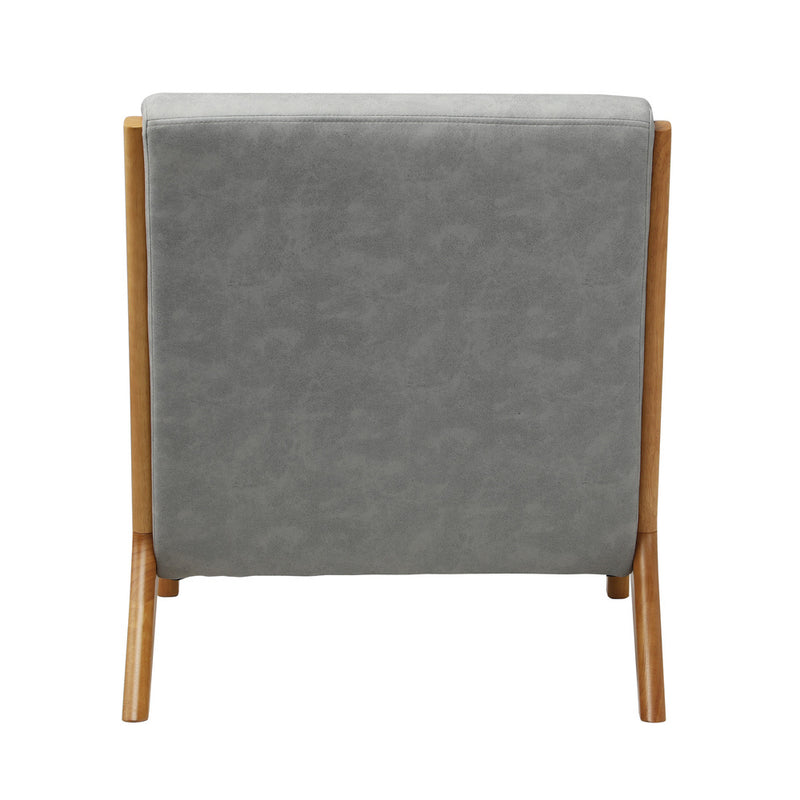 Oikiture Armchair Wood Couches Light Grey