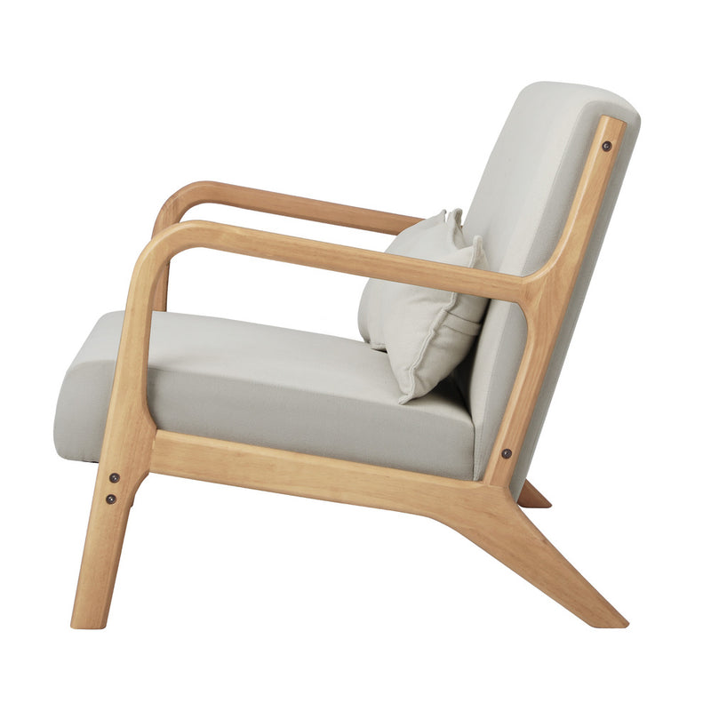 Oikiture Armchair Couch Pillows 2 Seater Fabric Beige