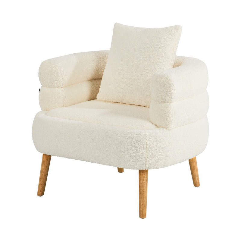 Oikiture Armchair Tub Chair Single Armchairs Sofa Lounge Couch White