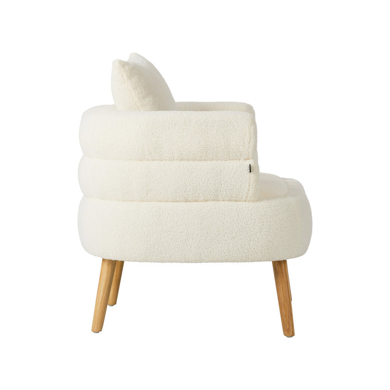 Oikiture Armchair Tub Chair Single Armchairs Sofa Lounge Couch White