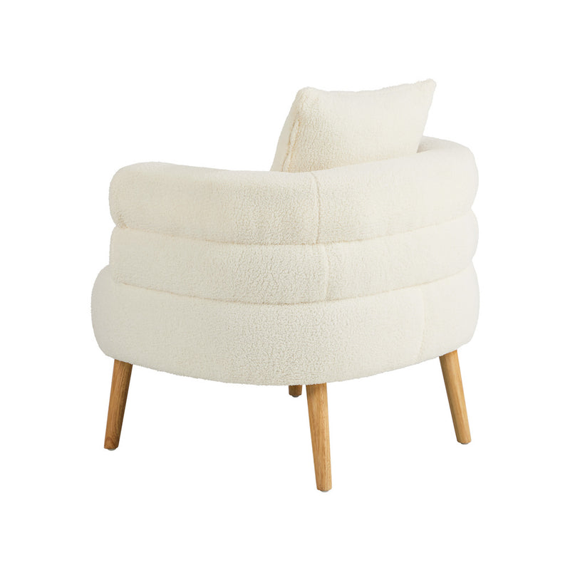 Oikiture Armchair Tub Chair Single Armchairs Sofa Lounge Couch White