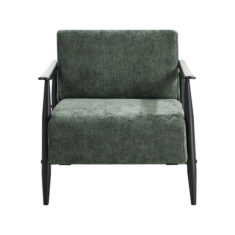 Oikiture 2x Wooden Fabric Accent Lounge Armchair Green
