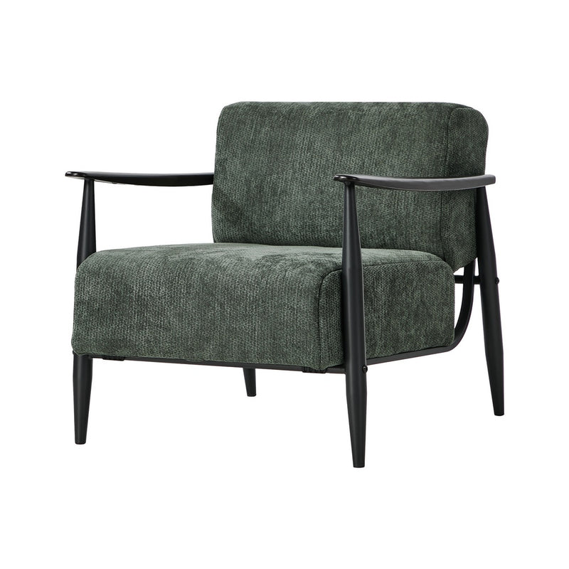 Oikiture 2x Wooden Fabric Accent Lounge Armchair Green