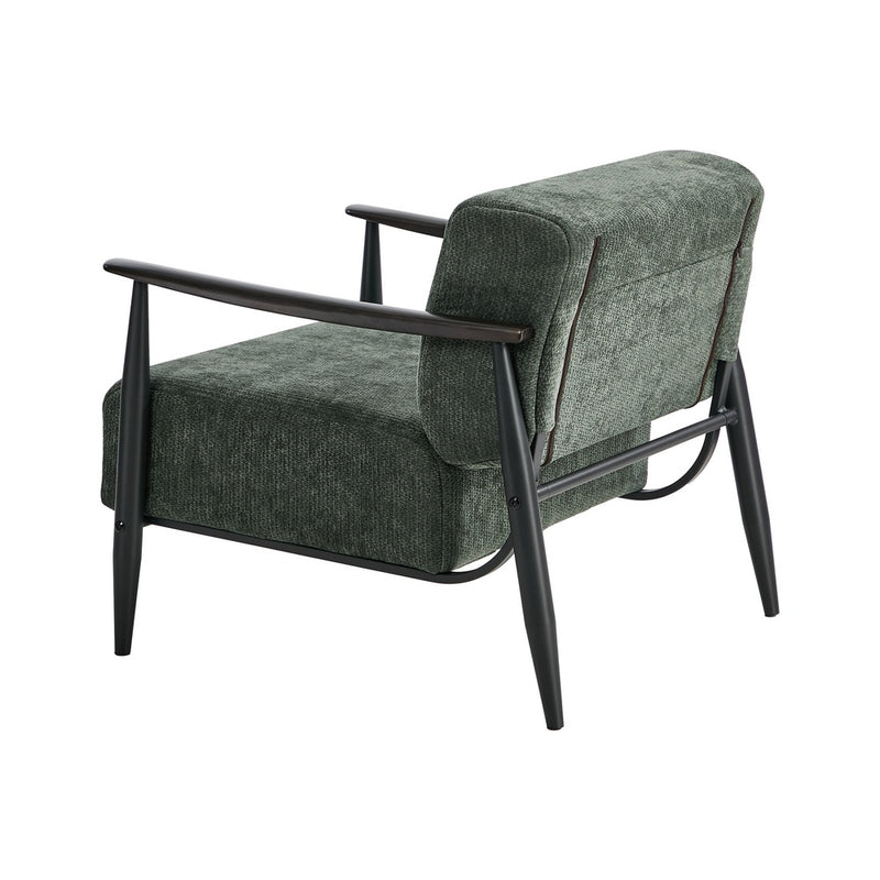 Oikiture 2x Wooden Fabric Accent Lounge Armchair Green