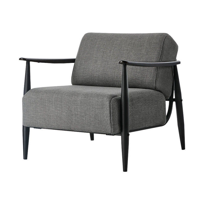 Oikiture Wooden Armchair Lounge Sofa Fabric Accent Armchairs Grey