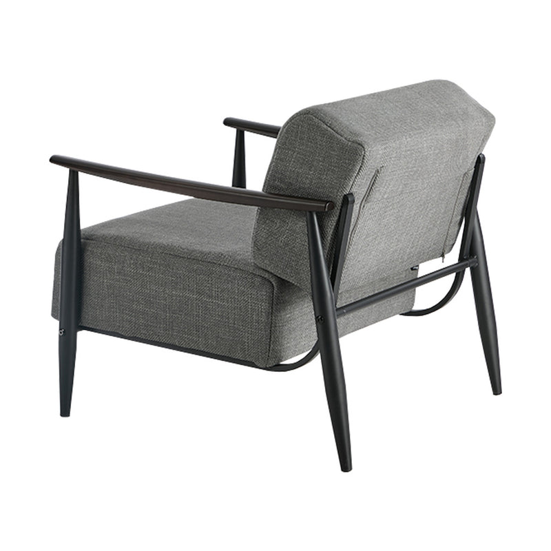 Oikiture Wooden Armchair Lounge Sofa Fabric Accent Armchairs Grey