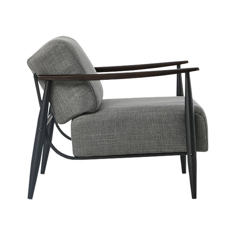 Oikiture 2x Wooden Armchair Sofa Chair Fabric Accent Armchairs Grey