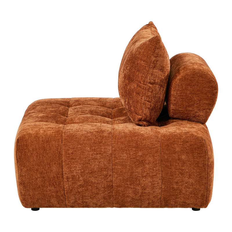 Oikiture Chenille Modular Sofa Floor w/Pillow TOFU Armless Brown