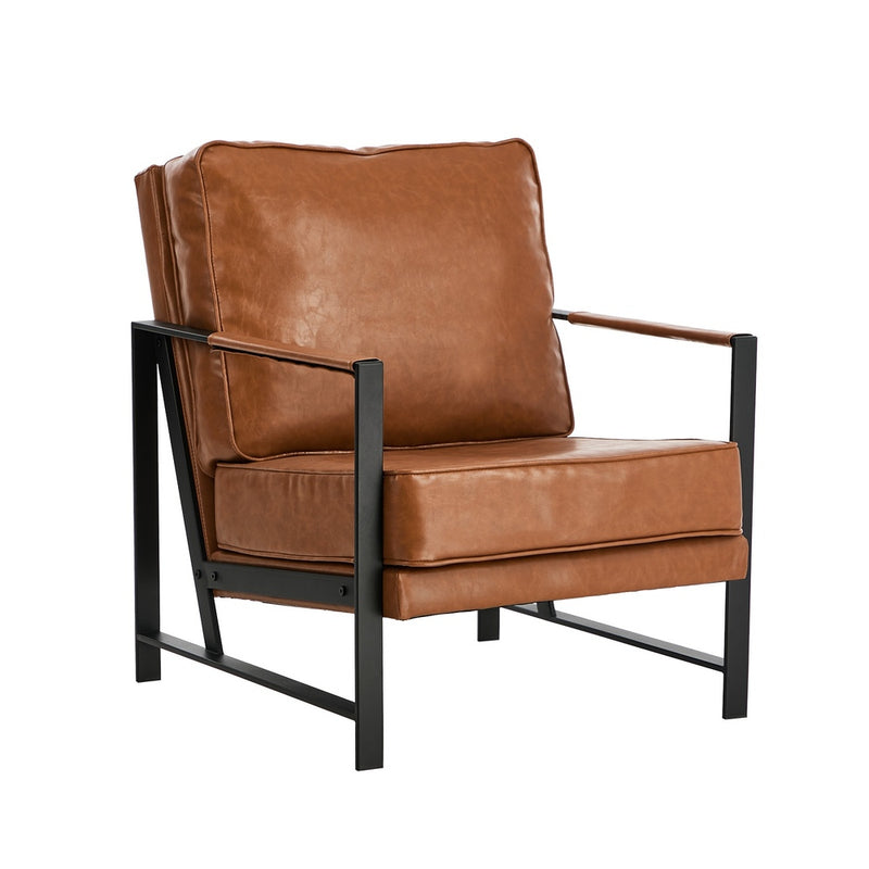 Oikiture Lounge Armchair Sofa Chair Faux Leather Accent Armchairs