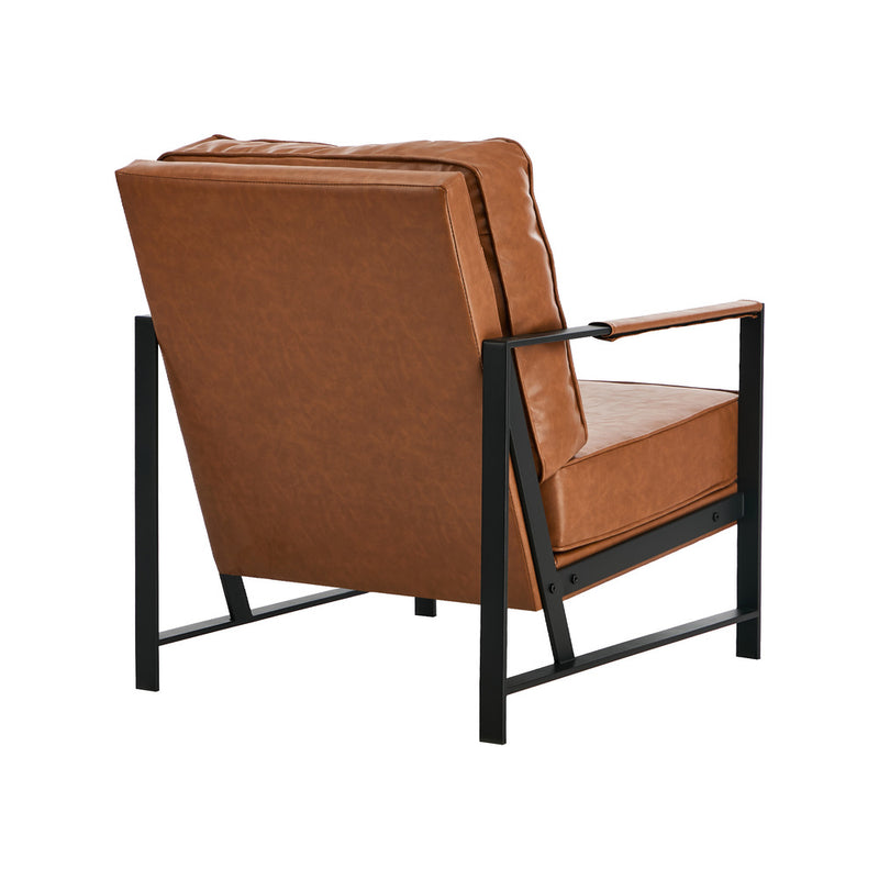 Oikiture Lounge Armchair Sofa Chair Faux Leather Accent Armchairs