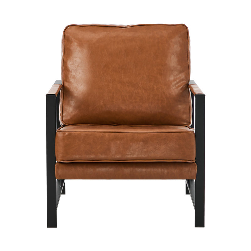 Oikiture Lounge Armchair Sofa Chair Faux Leather Accent Armchairs
