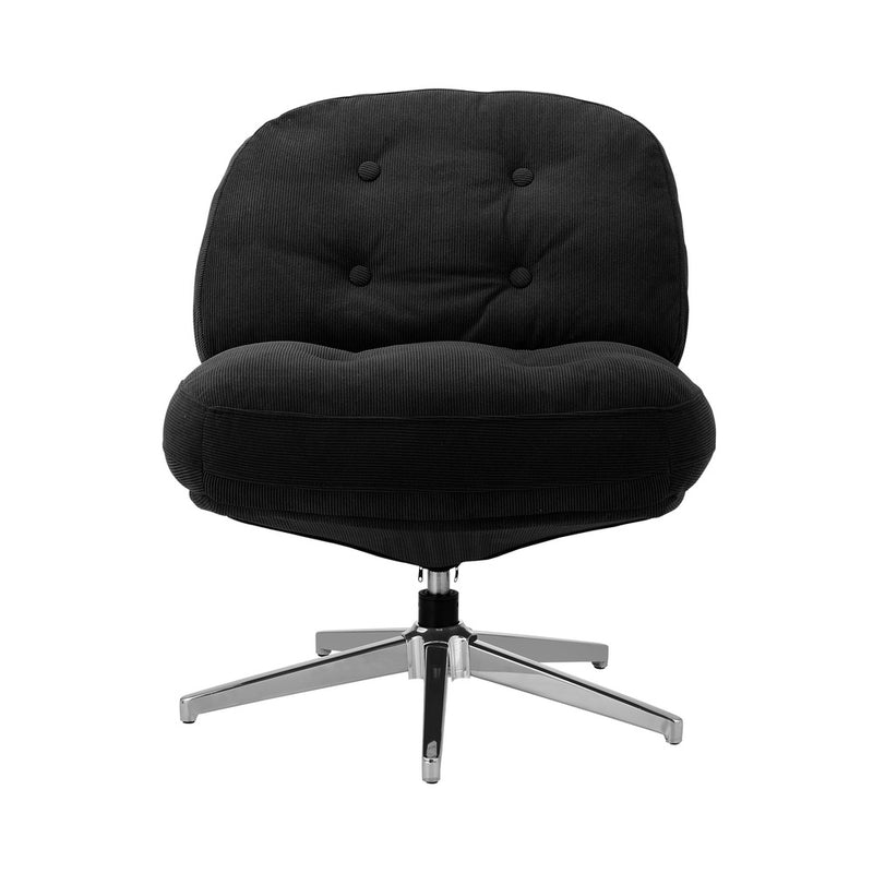 Oikiture Armchair Swivel Lounge Chair Padded Polyester Black