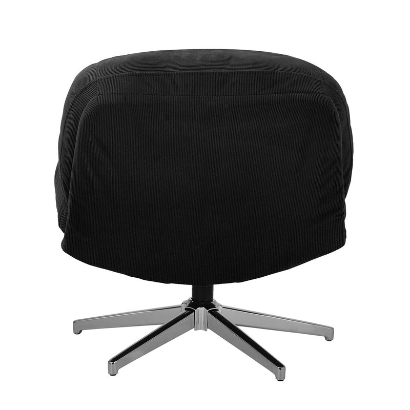 Oikiture Armchair Swivel Lounge Chair Padded Polyester Black