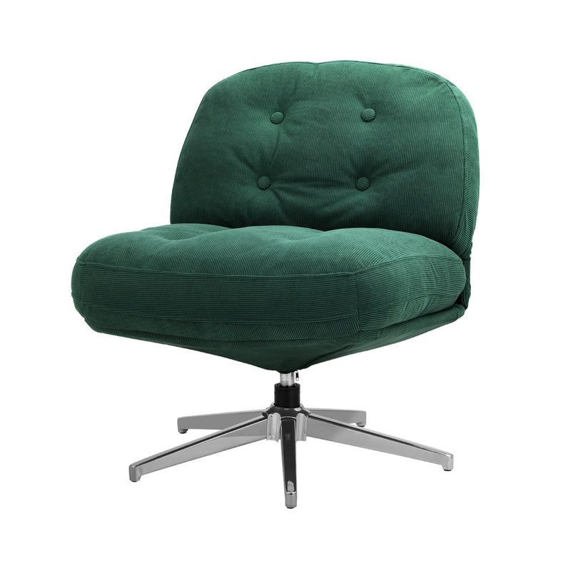 Oikiture Armchair Swivel Lounge Chair Padded Polyester Green