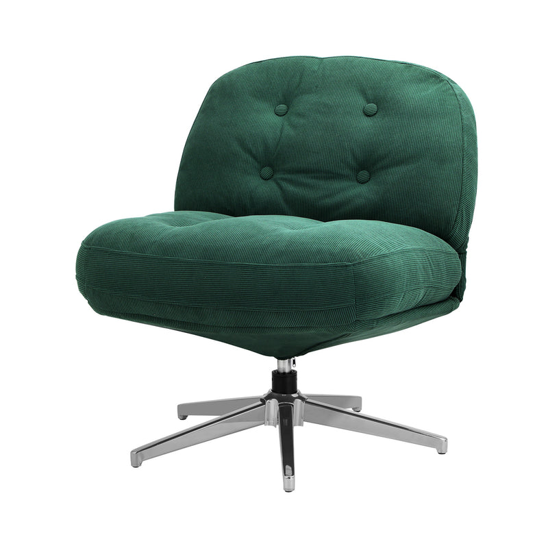 Oikiture Armchair Swivel Lounge Chair Padded Polyester Green