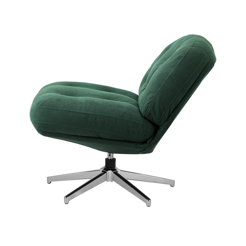 Oikiture Armchair Swivel Lounge Chair Padded Polyester Green