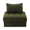 Oikiture 1 Seater Boucle Modular Sofa Armless TOFU Back Green