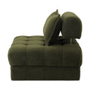 Oikiture 1 Seater Boucle Modular Sofa Armless TOFU Back Green