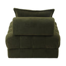 Oikiture 1 Seater Boucle Modular Sofa Armless TOFU Back Green