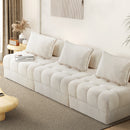 Oikiture 3 Seater Boucle Modular Sofa Lounge Chair Armless White